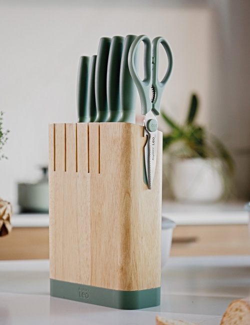 BLOCCO COLTELLI 6PZ  CON FORBICI 'FOREST '