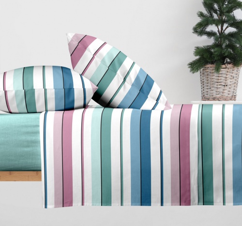 COMPLETO LETTO MATRIMONIALE “RIGHE COLORATE”