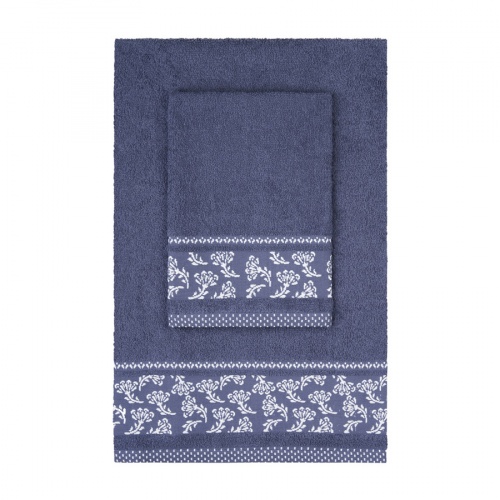 SET 2 ASCIUGAMANI “LOREDANA” BLU