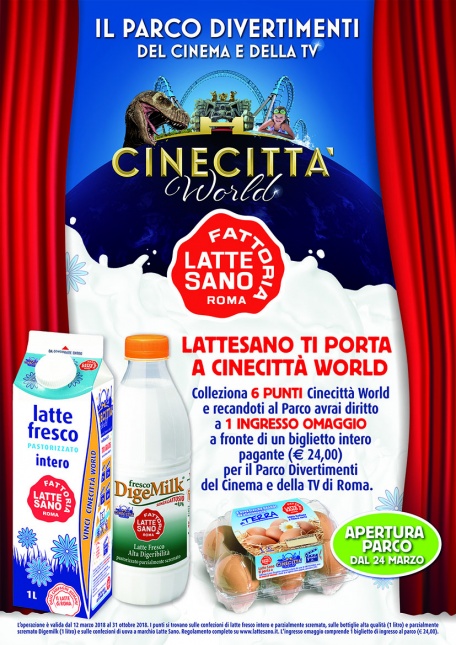 ANCHE QUEST' ANNO LATTE SANO PREMIA LA TUA VOGLIA DI DIVERTIMENTO CON CINECITTA' WORLD!!!