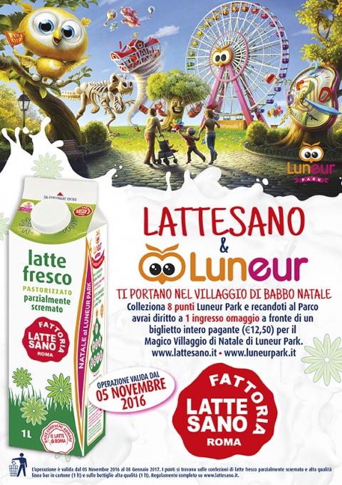 Dal 5 Novembre, Latte Sano ti porta al Villaggio di Natale di Luneur Park!