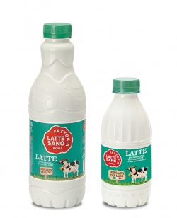 Latte UHT parzialmente scremato in bottiglia 100% del Lazio