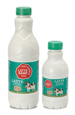 Latte UHT parzialmente scremato in bottiglia 100% del Lazio