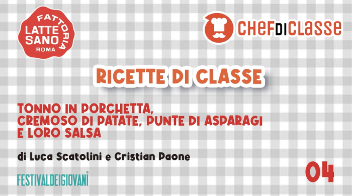 TONNO IN PORCHETTA, CREMOSO DI PATATE, PUNTE DI ASPARAGI E LORO SALSA